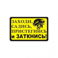 Наклейка 'Заходи Садись Пристегнись и Заткнись' 85х135