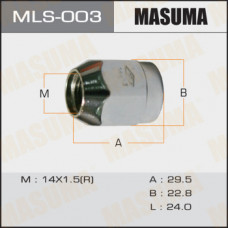 Гайка 'Masuma' mls003 14x1.5 стандарт.конус,короткая, ключ d23,24