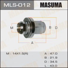 Гайка 'Masuma' mls012 14x1.5 Land Cruiser 100 с шайбой D 35mm, ключ d22