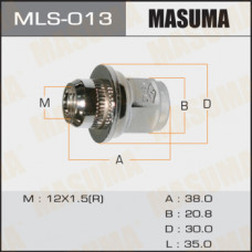 Гайка 'Masuma' mls013 12x1.5  с шайбой D 30mm, 'закрытая', ключ d21,22