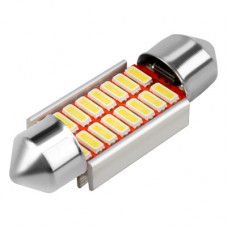 лампа диод C5W (C11, FE T10) SV8.5-8 12V 16SMD 1-конт 1W 280Лм 36мм радиатор 6000К белая S08201313