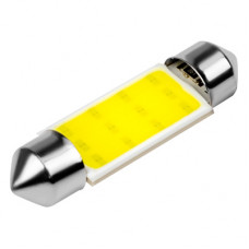 лампа диод C5W (T11) SV8.5-8 12V 1COB 1-конт 0,5W 240Лм 39мм SKYWAY 6000К Белая