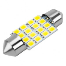 лампа диод C5W (C11, FE T10) SV8.5-8 12V 16SMD 1-конт 1W 320Лм 36мм 6000К Белая S08201162