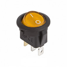 клавиша (кнопка) круглая желтая с подсветкой 12V 20А