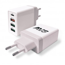 зарядное устр.телефона AVS USB 4 порта UT-732 (QC 3.0,PD Type C, 3A ) A85225S
