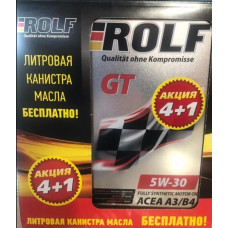 Масло ROLF GT 5W30 A3/B4 SL/CF (5л) синтетика жесть (АКЦИЯ 4+1) 322627