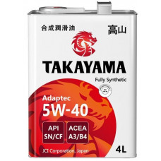 Масло моторное TAKAYAMA SAE 5W-40, API SN/CF 4л синт. метал. 605045