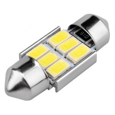 лампа диод C5W (C11, FE T10) SV8.5-8 12V 9SMD 1-конт 2,8W 310Лм 31мм радиатор 6000К белый S08201723