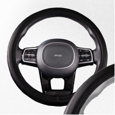 Оплетка кожа M Черная SKYWAY S01102054 с черной прострочкой