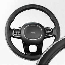 Оплетка SKYWAY Crystal-1 M Черная экокожа/серебряные стразы S01102461