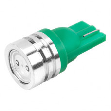 лампа диод W5W (T10, 194) W2.1x9.5d 12V 1SMD 1-конт 0,5W 100Лм 6000К Зеленая S08201086