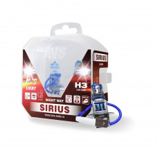 лампа галог. H3 12V 55W AVS SIRIUS/NIGHT WAY 3700К (к=2шт) гарантия 1 год