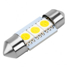 лампа диод C5W (C11, FE T10) SV8.5-8 12V 3SMD 1-конт 0,6W 110Лм 31мм 6000К белый S08201731