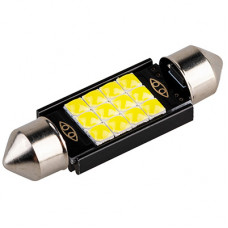 лампа диод C5W (T11) SV8.5-8 12V 12SMD 1-конт 1W 120Лм 39мм 5000К Белая (к=2шт) S08201491